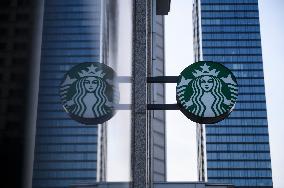 Starbucks Coffee Signage And Logo.