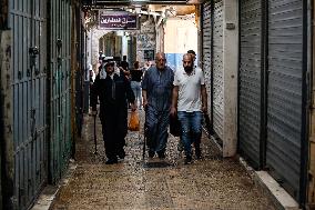 Palestinian Bazaar Strike Old City - Jerusalem