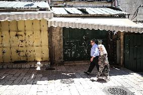 Palestinian Bazaar Strike Old City - Jerusalem