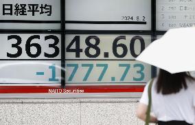 Tokyo stocks plunge