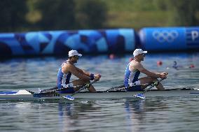 Paris 2024 - Boucheron And Androdias At Men's Double Sculls Finals