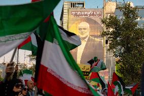 Demonstration In Iran Denouncing The Killing Of The Leader Of Hamas - Tehran