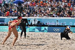 Paris 2024 - Women’s Beach Volleyball Spain v Egypt