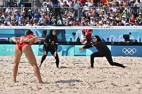 Paris 2024 - Women’s Beach Volleyball Spain v Egypt