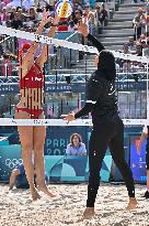 Paris 2024 - Women’s Beach Volleyball Spain v Egypt