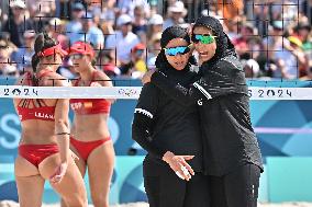 Paris 2024 - Women’s Beach Volleyball Spain v Egypt