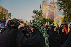 Demonstration In Iran Denouncing The Killing Of The Leader Of Hamas - Tehran