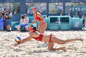 Paris 2024 - Women’s Beach Volleyball Spain v Egypt