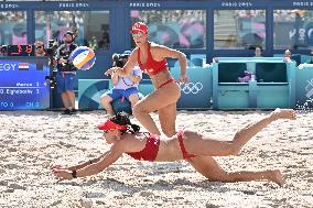 Paris 2024 - Women’s Beach Volleyball Spain v Egypt