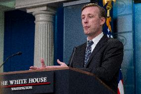 Jake Sullivan, U.S. National Security Advisor, speaks to the press at White House