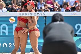 Paris 2024 - Women’s Beach Volleyball Spain v Egypt