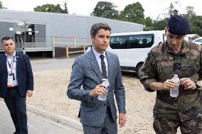 Gabriel Attal visits the Alain Mimoun military camp - Paris