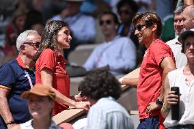 Paris 2024 - Queen Letizia At Carlos Alcaraz v Tommy Paul Tennis Match