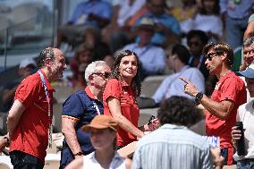 Paris 2024 - Queen Letizia At Carlos Alcaraz v Tommy Paul Tennis Match