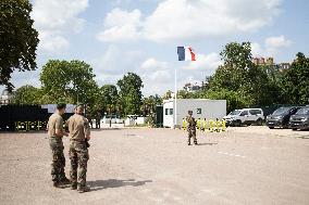 Gabriel Attal visits the Alain Mimoun military camp - Paris