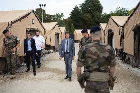 Gabriel Attal visits the Alain Mimoun military camp - Paris