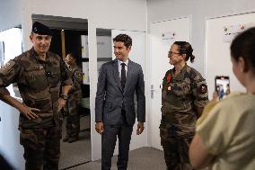 Gabriel Attal visits the Alain Mimoun military camp - Paris