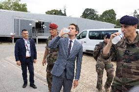 Gabriel Attal visits the Alain Mimoun military camp - Paris