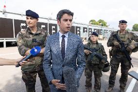 Gabriel Attal visits the Alain Mimoun military camp - Paris