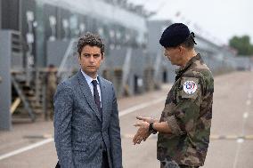 Gabriel Attal visits the Alain Mimoun military camp - Paris