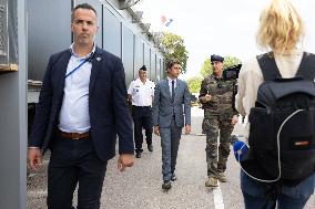 Gabriel Attal visits the Alain Mimoun military camp - Paris