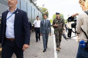 Gabriel Attal visits the Alain Mimoun military camp - Paris