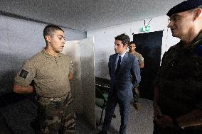 Gabriel Attal visits the Alain Mimoun military camp - Paris