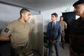 Gabriel Attal visits the Alain Mimoun military camp - Paris