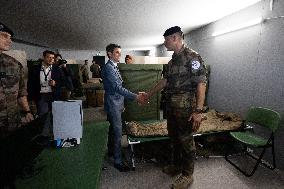 Gabriel Attal visits the Alain Mimoun military camp - Paris