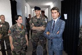 Gabriel Attal visits the Alain Mimoun military camp - Paris