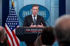 Jake Sullivan, U.S. National Security Advisor, speaks to the press at White House