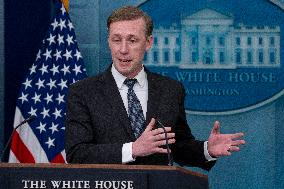 Jake Sullivan, U.S. National Security Advisor, speaks to the press at White House