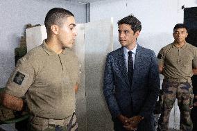 Gabriel Attal visits the Alain Mimoun military camp - Paris