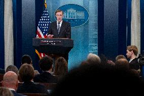 Jake Sullivan, U.S. National Security Advisor, speaks to the press at White House