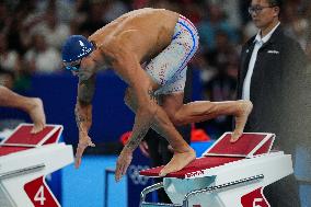 Paris 2024 - 50m Freestyle - Florent Manaudou Competes