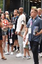 Paris 2024 - Tony Parker, Son And Girlfriend Leave Bercy Arena