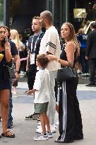 Paris 2024 - Tony Parker, Son And Girlfriend Leave Bercy Arena