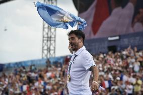 Paris 2024 - Fans welcome medalists at the Parc des Champions in Paris FA