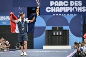 Paris 2024 - Fans welcome medalists at the Parc des Champions in Paris FA