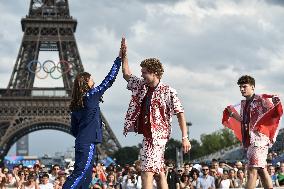 Paris 2024 - Fans welcome medalists at the Parc des Champions in Paris FA