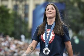 Paris 2024 - Fans welcome medalists at the Parc des Champions in Paris FA