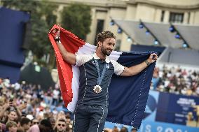 Paris 2024 - Fans welcome medalists at the Parc des Champions in Paris FA