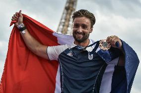 Paris 2024 - Fans welcome medalists at the Parc des Champions in Paris FA