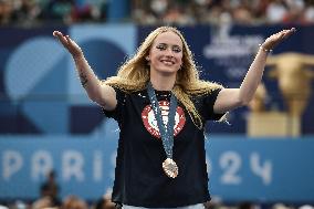 Paris 2024 - Fans welcome medalists at the Parc des Champions in Paris FA