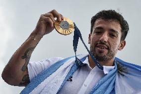 Paris 2024 - Fans welcome medalists at the Parc des Champions in Paris FA