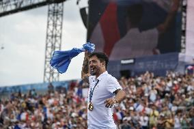 Paris 2024 - Fans welcome medalists at the Parc des Champions in Paris FA