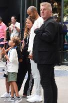 Paris 2024 - Tony Parker, Son And Girlfriend Leave Bercy Arena