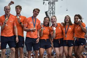 Paris 2024 - Fans welcome medalists at the Parc des Champions in Paris FA