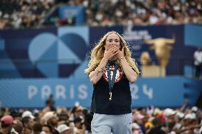 Paris 2024 - Fans welcome medalists at the Parc des Champions in Paris FA