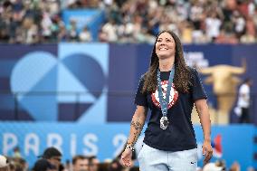 Paris 2024 - Fans welcome medalists at the Parc des Champions in Paris FA